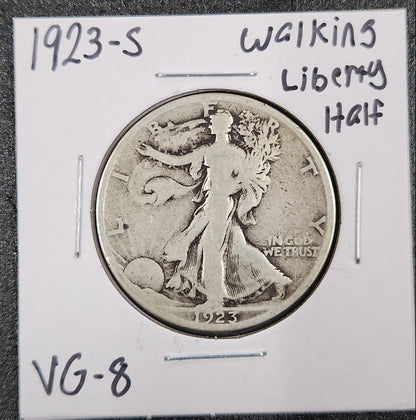 1923-s Walking Liberty Half VG-8 — Obverse