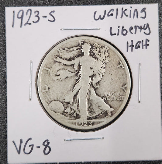 1923-s Walking Liberty Half VG-8 — Obverse