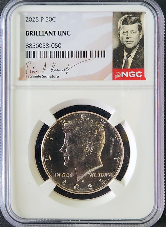 2025 P Kennedy Half Dollar Brilliant UNC NGC 376282.UNC-83744100028856058050 — Obverse