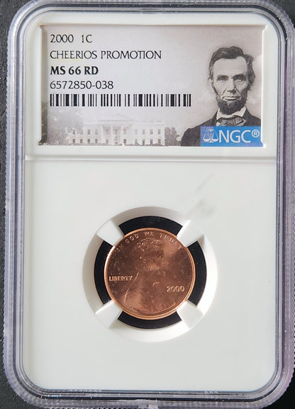 2000 Lincoln Cent Cheerios Promotion MS66 RD 70092.66-81955666006572850038 — Obverse