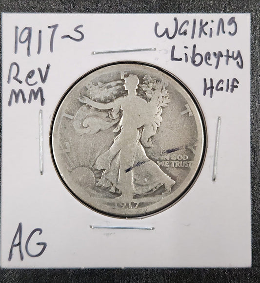 1917-s Rev MM Walking Liberty Half AG — Obverse