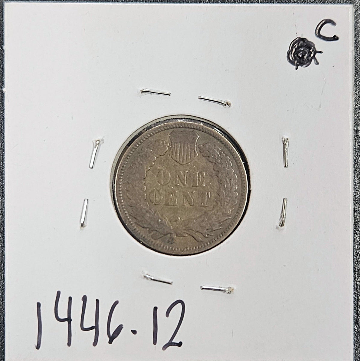 1908 Indian Head Cent F-12 1446.12-C — Reverse