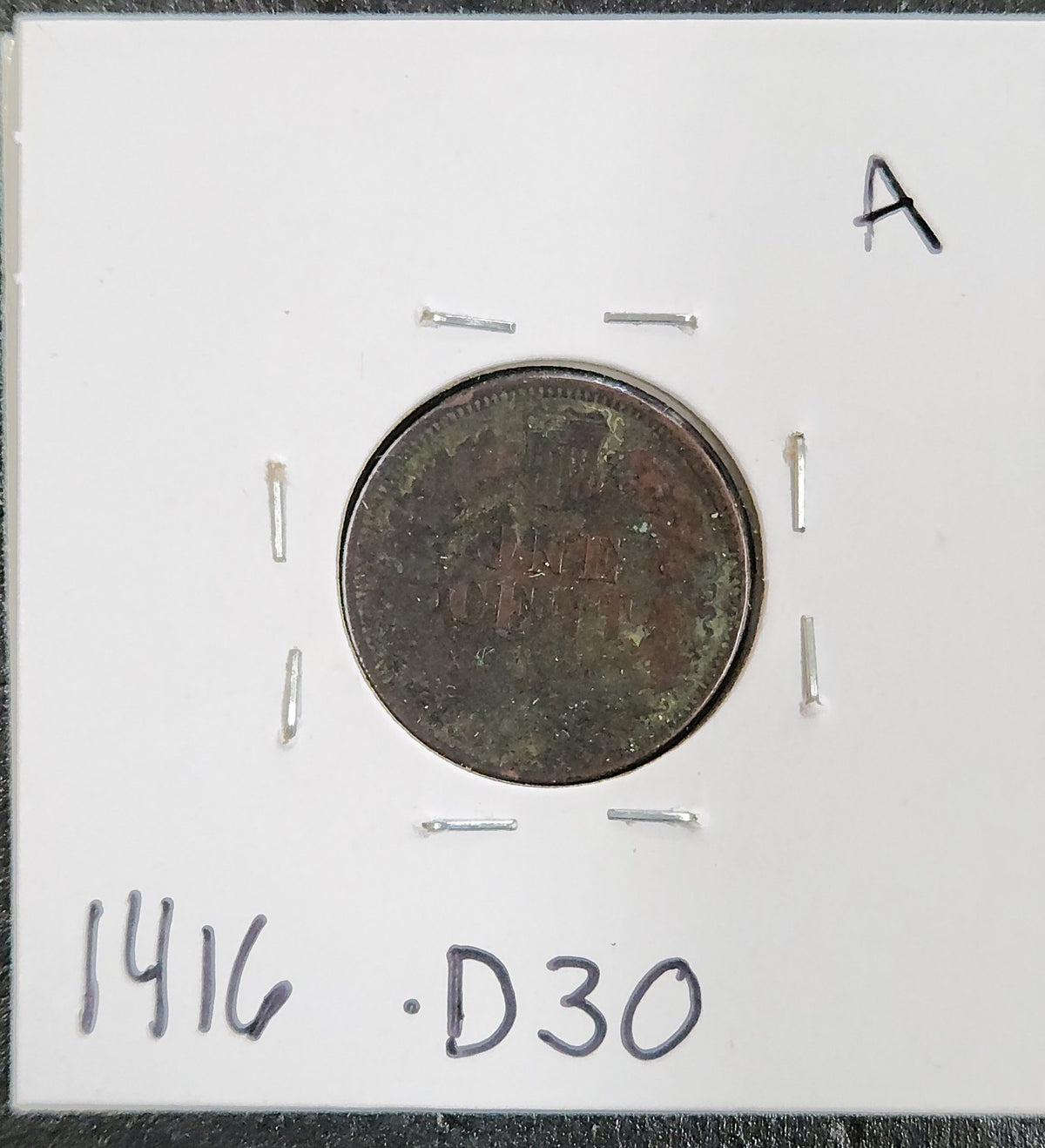 1898 Indian Head Cent VF 1416.D30-A — Reverse