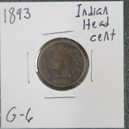1893 Indian Head Cent G-6 1395.6-A — Obverse