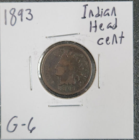 1893 Indian Head Cent G-6 1395.6-A — Obverse