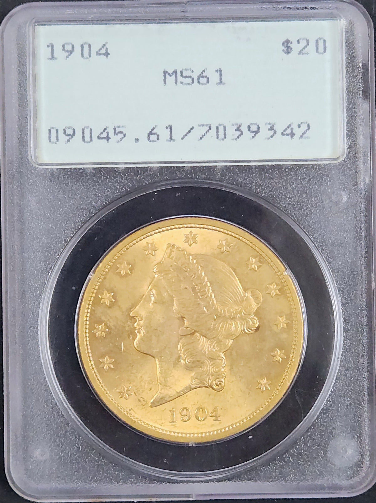 1904 $20 Liberty Head Double Eagle MS61 PCGS Rattler Y7UT — Obverse