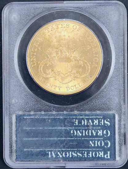 1904 $20 Liberty Head Double Eagle MS61 PCGS Rattler Y7UT — Reverse