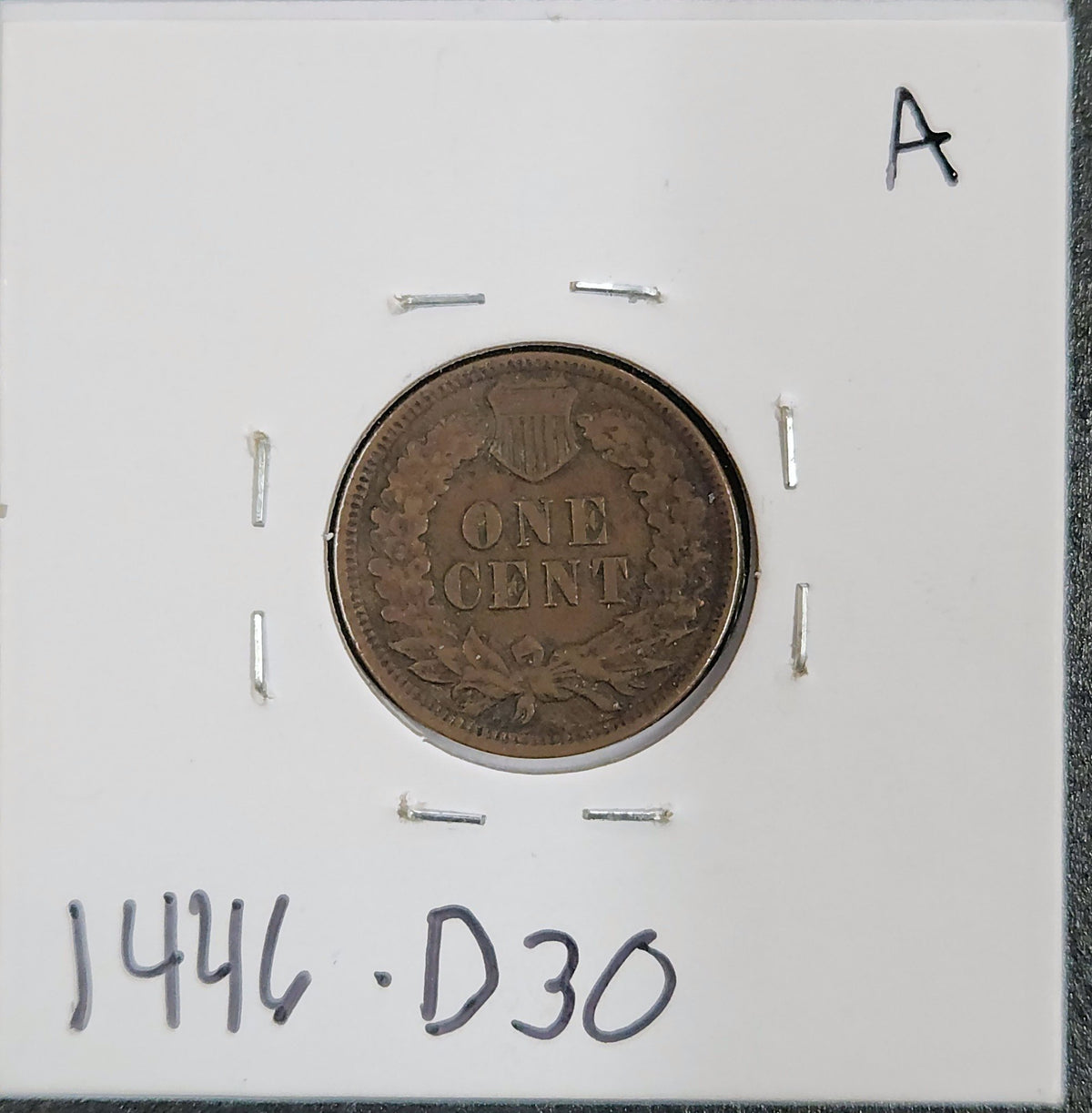 1908 Indian Head Cent VF 1446.D30-A — Reverse