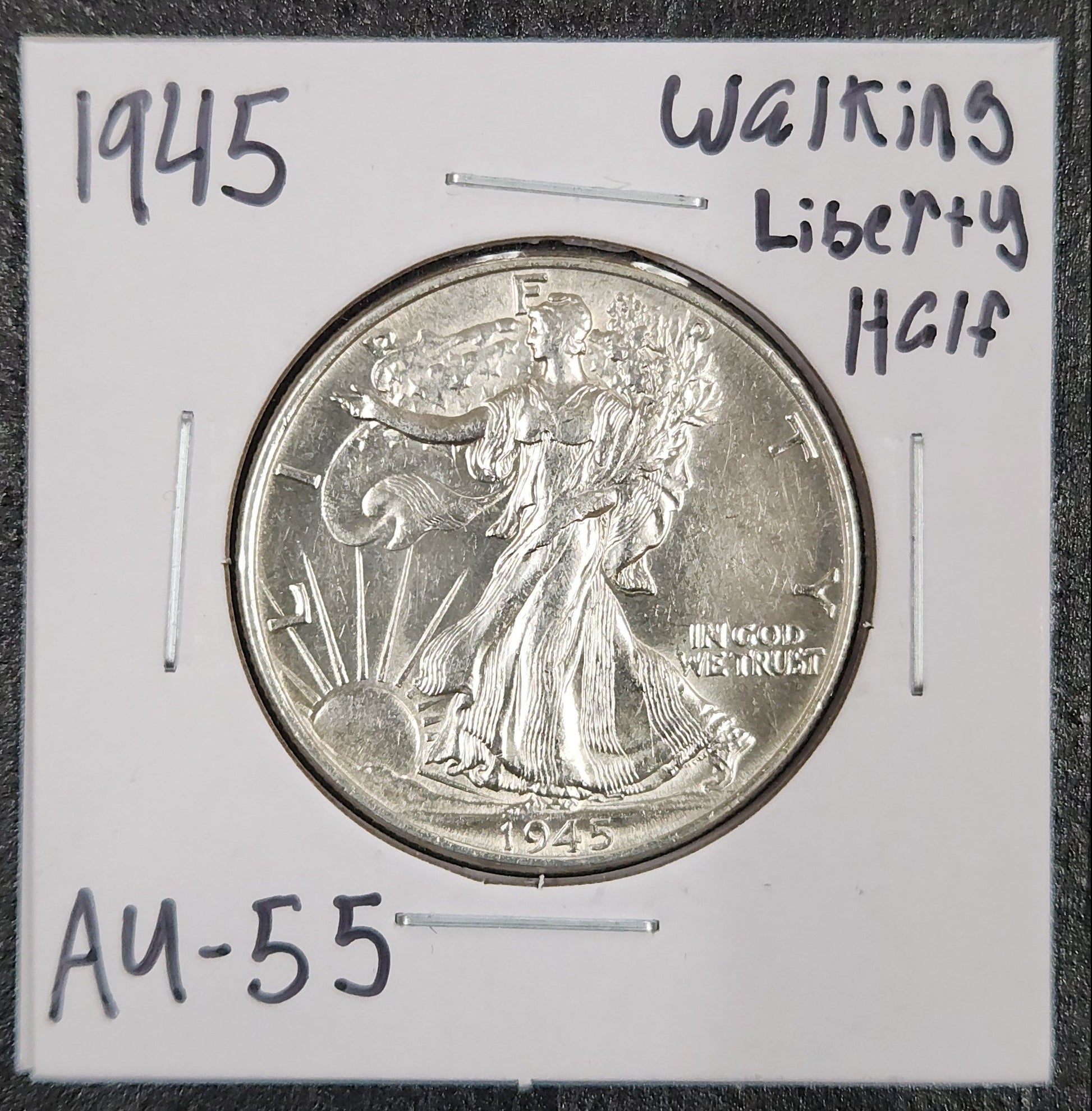 1945 Walking Liberty Half AU-55 — Obverse