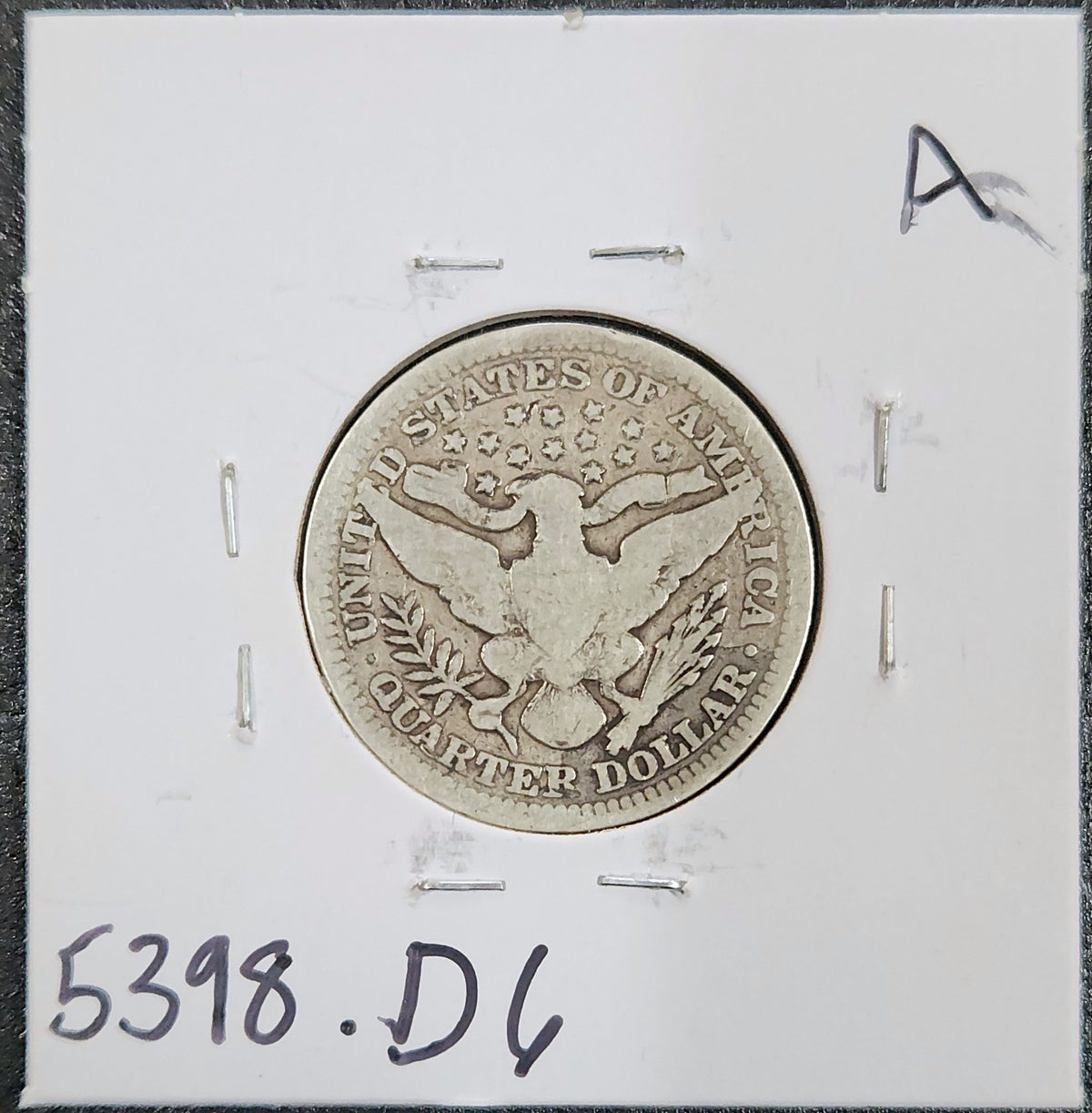 1902 Barber Quater GOOD 5398.D6-A — Reverse