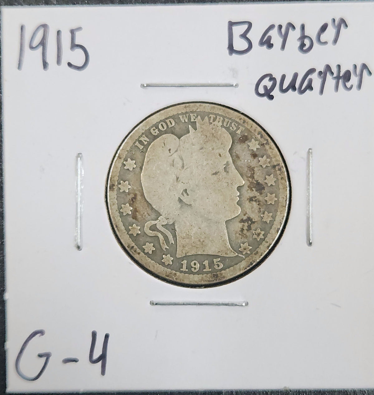 1915 Barber Quarter G-4 5411.4-A — Obverse