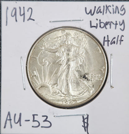 1942 Walking Liberty Half AU-53 6744.53-A — Obverse