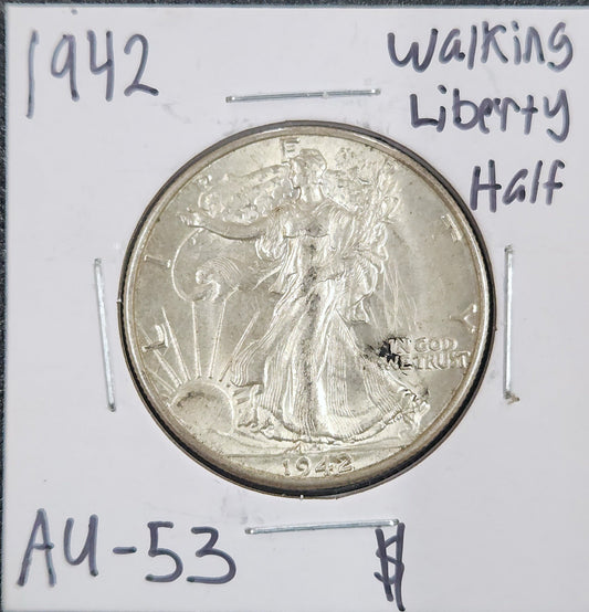 1942 Walking Liberty Half AU-53 6744.53-A — Obverse