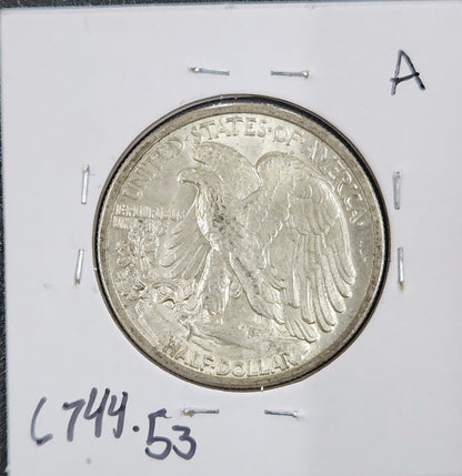 1942 Walking Liberty Half AU-53 6744.53-A — Reverse