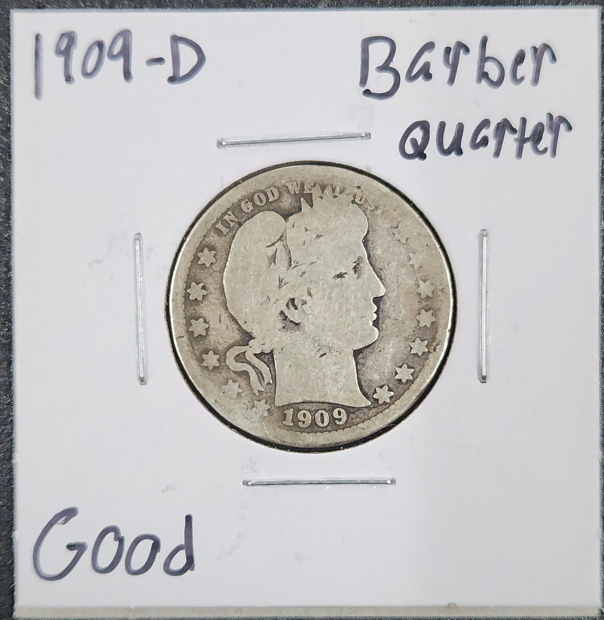 1909-D Barber Quarter GOOD 5448.D6-A — Obverse