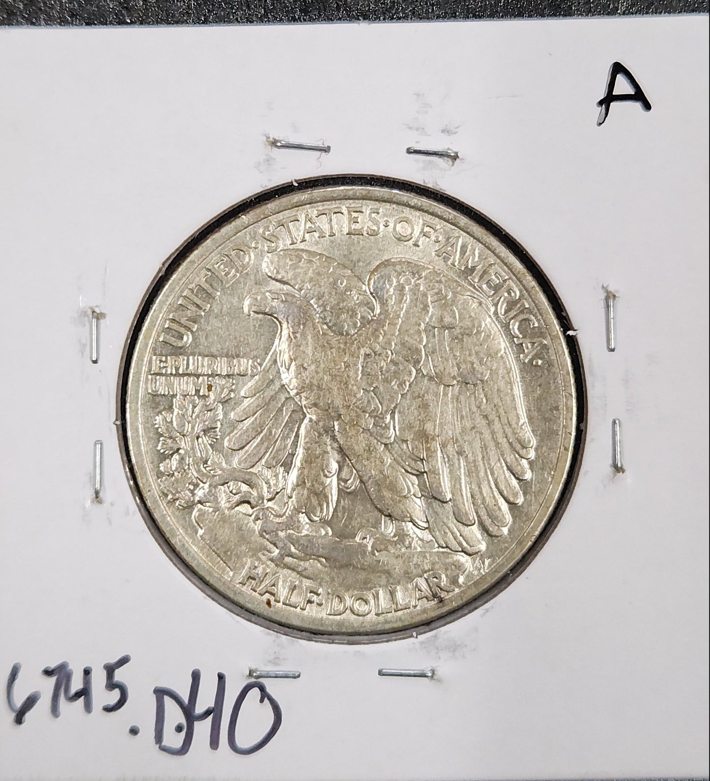 1943 Walking Liberty Half XF — Reverse