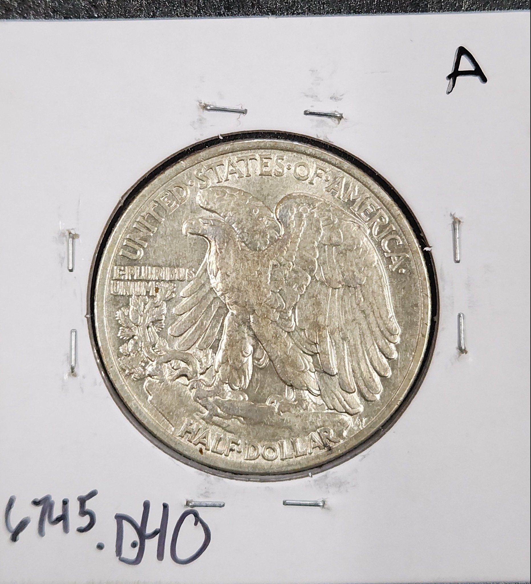 1943 Walking Liberty Half XF — Reverse