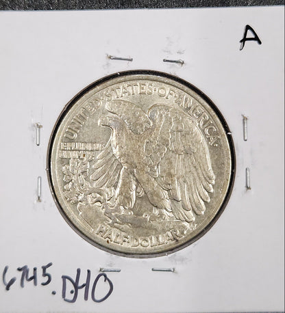 1943 Walking Liberty Half XF — Reverse
