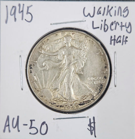 1945 Walking Liberty Half Dollar AU-50 6747.50-A — Obverse