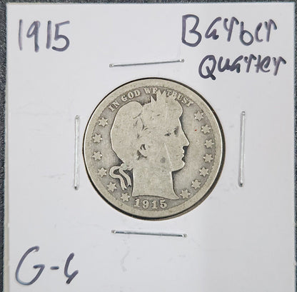 1915 Barber Quarter G-6 5411.6-A — Obverse