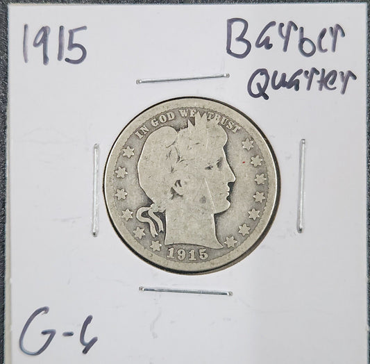 1915 Barber Quarter G-6 5411.6-A — Obverse