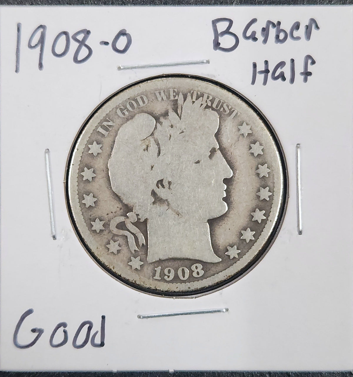 1908-0 Barber Half Dollar GOOD 6613.D4-A — Obverse