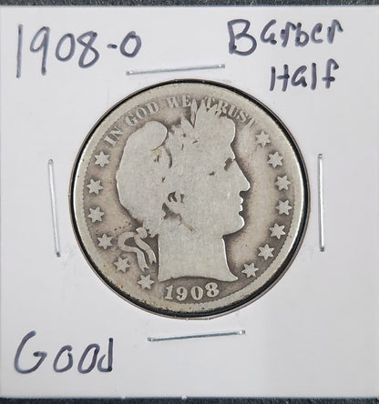 1908-0 Barber Half Dollar GOOD 6613.D4-A — Obverse