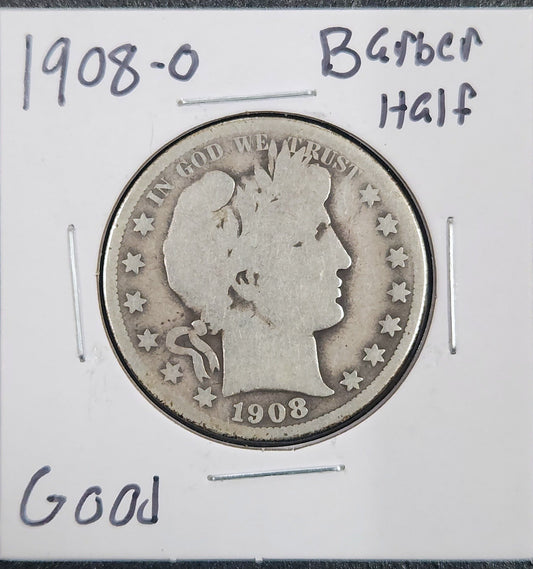 1908-0 Barber Half Dollar GOOD 6613.D4-A — Obverse