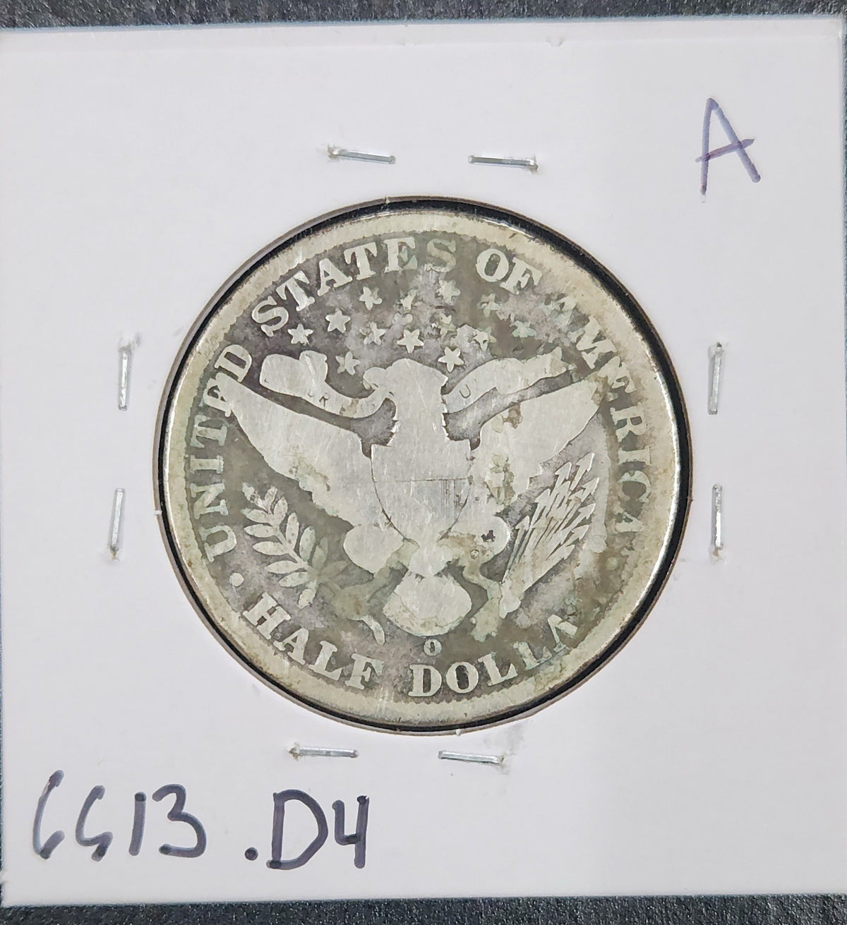 1908-0 Barber Half Dollar GOOD 6613.D4-A — Reverse