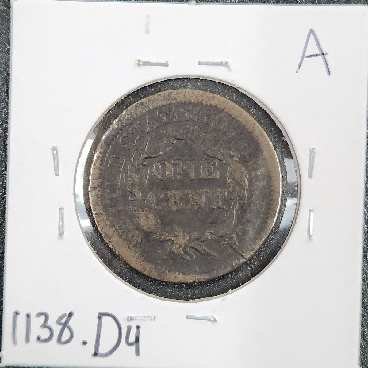 1848 Braided Hair Cent GOOD 1138.D4-A — Reverse
