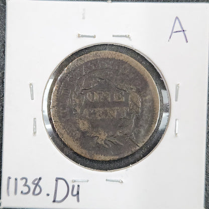 1848 Braided Hair Cent GOOD 1138.D4-A — Reverse