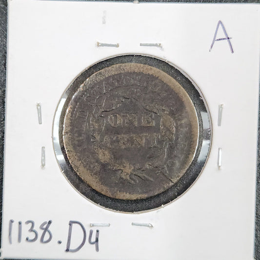 1848 Braided Hair Cent GOOD 1138.D4-A — Reverse