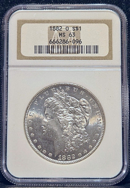 1882-O Morgan Silver Dollar NGC MS-63 7510.63-0171366366628696 — Obverse