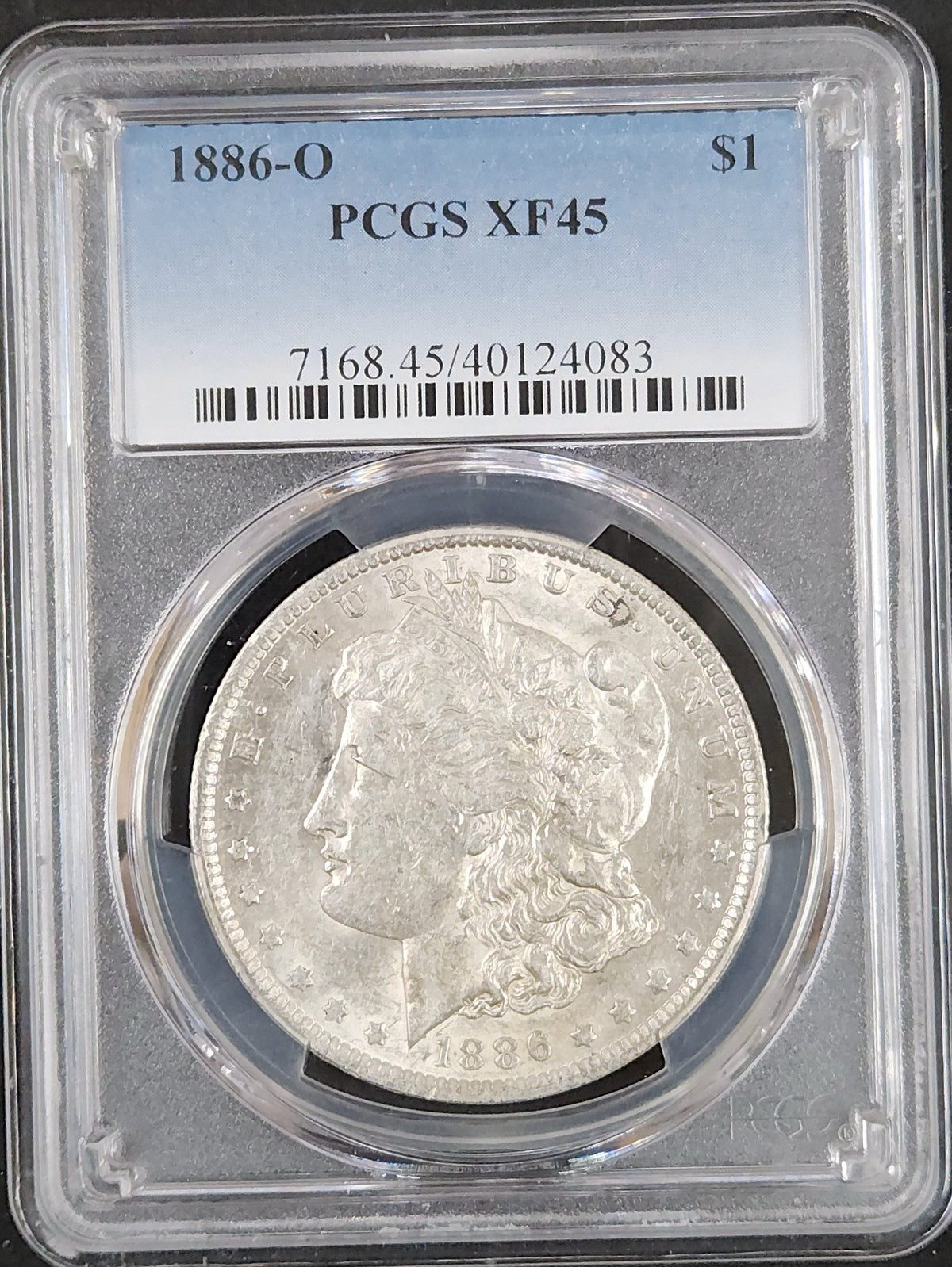 1886-O Morgan Dollar XF45 PCGS 7536.45-0071684540124083 — Obverse