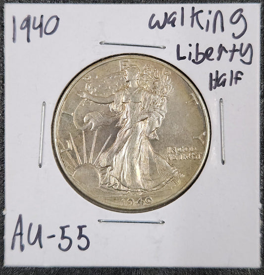 1940 Walking Liberty Half AU-55 — Obverse