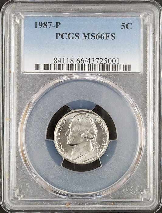 1987-P Jefferson Nickel MS66FS 3416.66FS 3416.66FS-1000841180066043725001 — Obverse