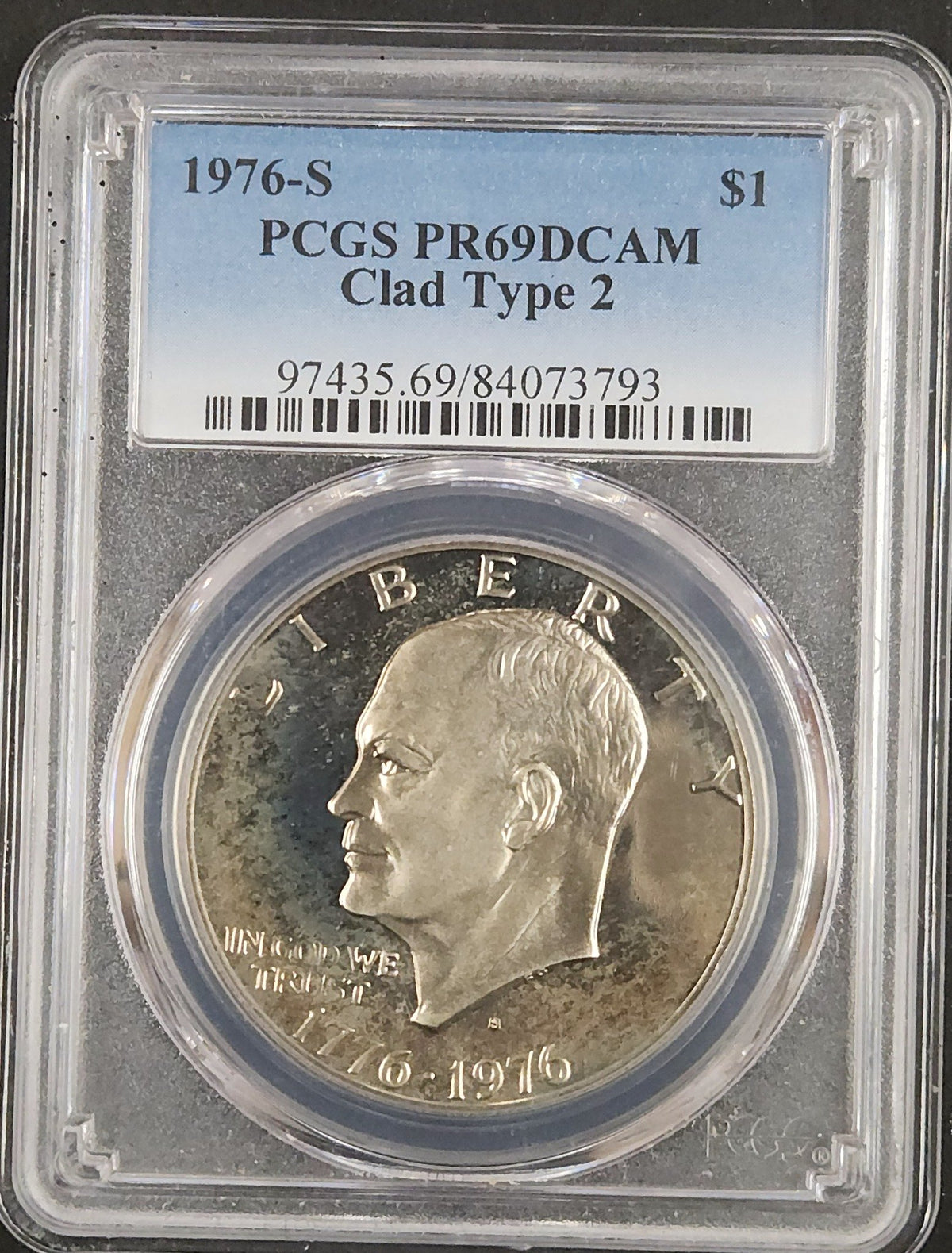 1976-S Eisenhower Dollar Clad PR69DCAM Type 2 7961.69-0974356984073793 — Obverse