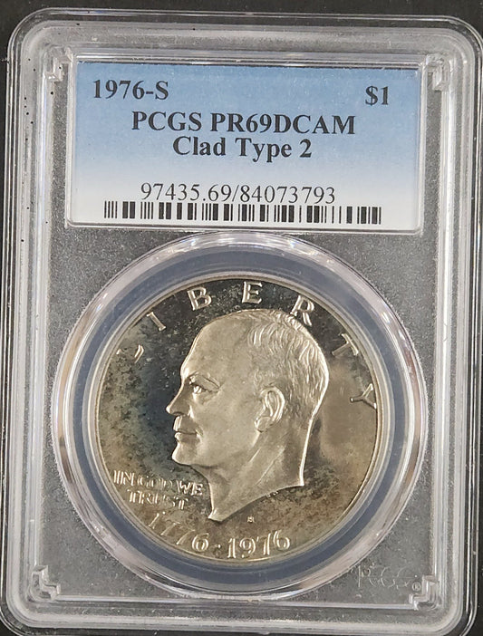 1976-S Eisenhower Dollar Clad PR69DCAM Type 2 7961.69-0974356984073793 — Obverse