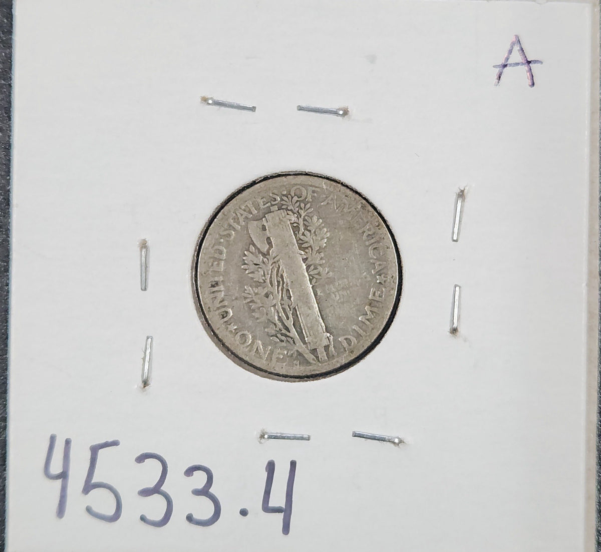 1918 S Mercury Dime G-4 4533.4-A — Reverse