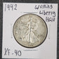 1942 Walking Liberty Half XF-40 — Obverse