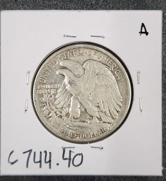 1942 Walking Liberty Half XF-40 — Reverse