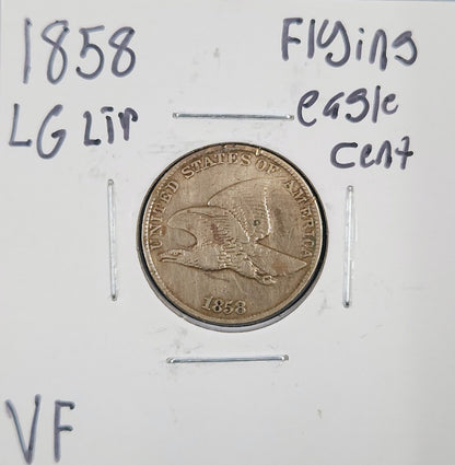 1858 Flying Eagle Cent Large Letters VF 15315.D20-A — Obverse