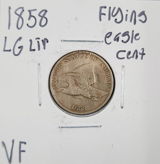 1858 Flying Eagle Cent Large Letters VF 15315.D20-A — Obverse
