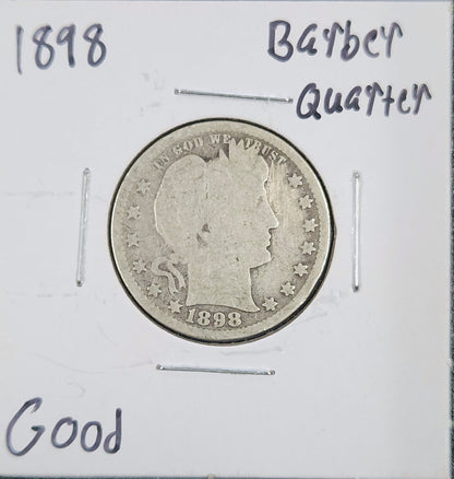1898 Barber Quarter GOOD 5394.D4-A — Obverse