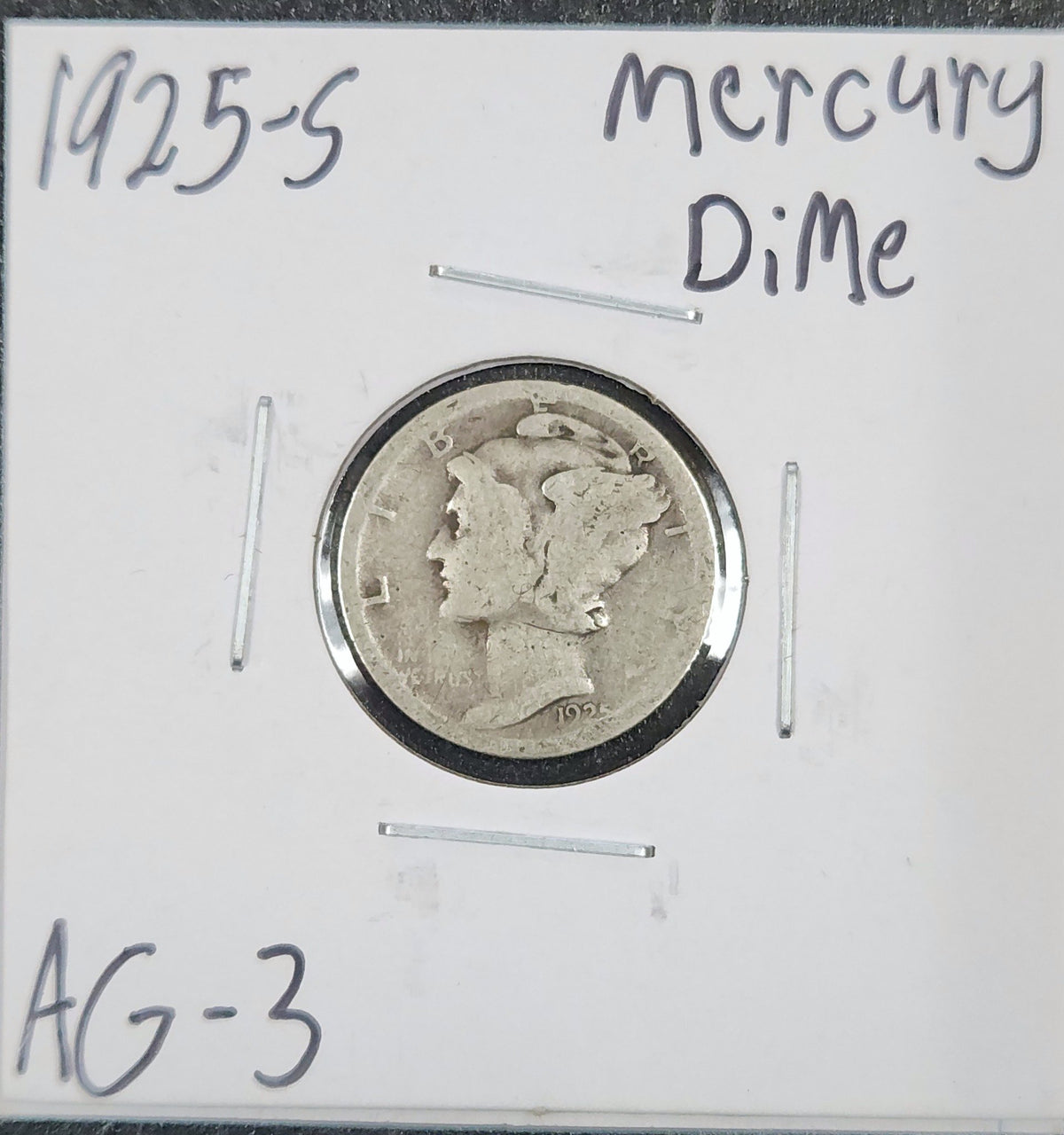 1925-S Mercury Dime AG-3 4553.3-A — Obverse