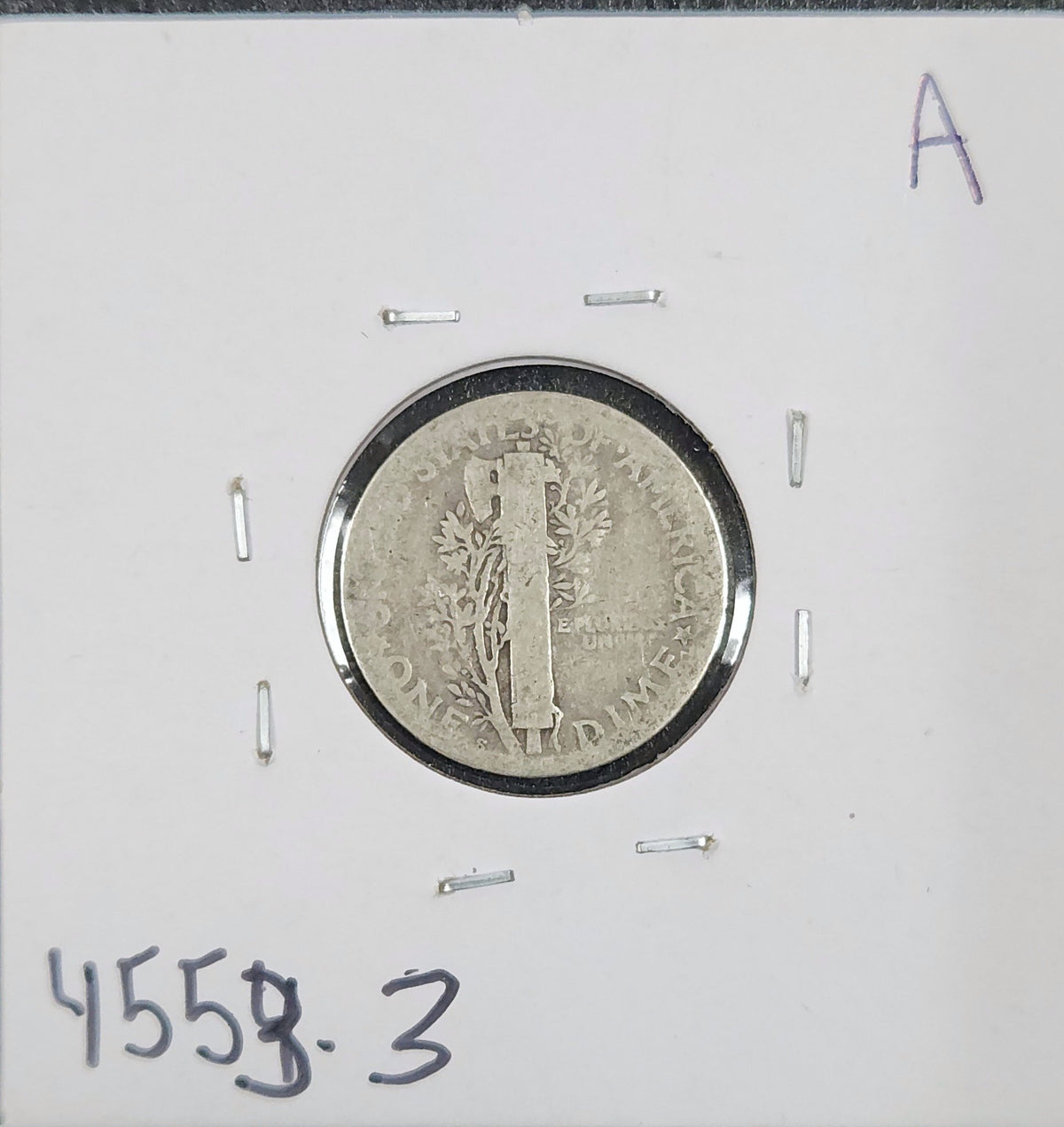 1925-S Mercury Dime AG-3 4553.3-A — Reverse