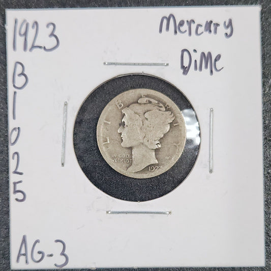 1923 Mercury Dime AG-3 4481.3-A — Obverse