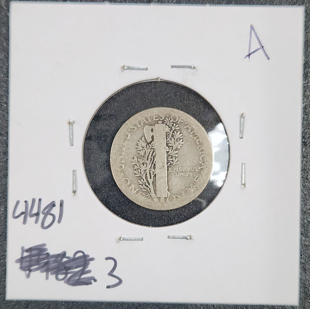1923 Mercury Dime AG-3 4481.3-A — Reverse