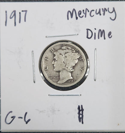 1917 Mercury Dime G-6 4471.6-A — Obverse