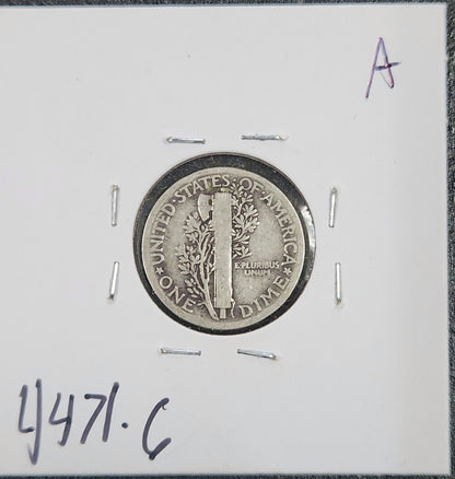 1917 Mercury Dime G-6 4471.6-A — Reverse